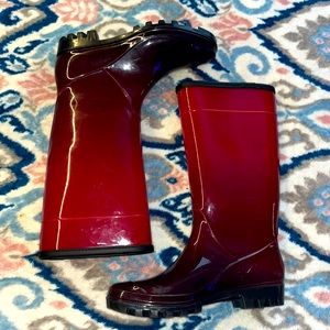 Dirty Laundry Ombré Red Rain Boots Size 10